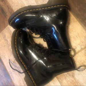 Dr. Martens 1460 Combat Boot Patent Leather Black
